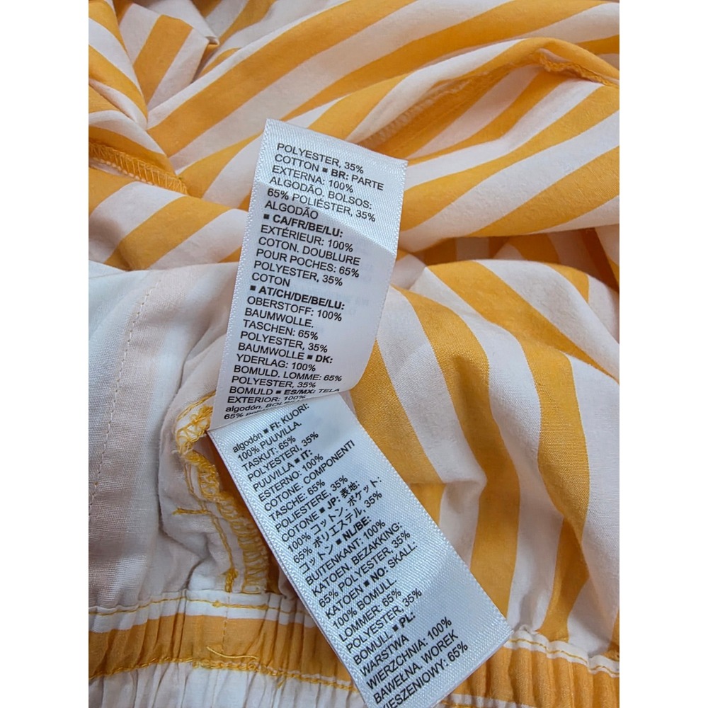 The Drop Womens Jada High 2X Yellow White Striped Cotton Drawstring Loose Short - Picture 9 of 12